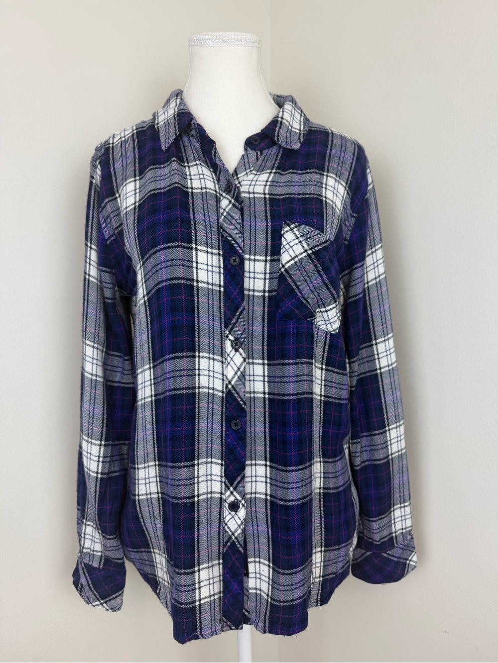 Rails Plaid Shirt Blue Size Large